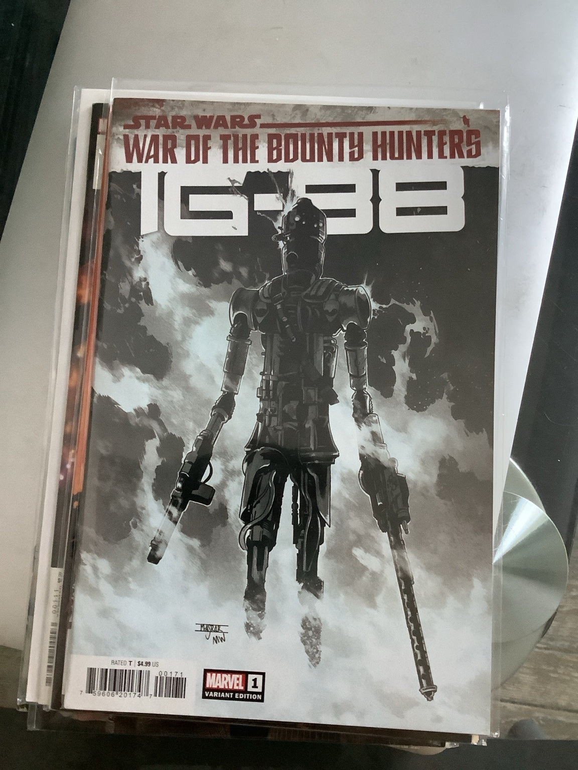 Star Wars War of the Bounty Hunters IG-88 #1 Mahmud Asrar black and white variant photographed copy