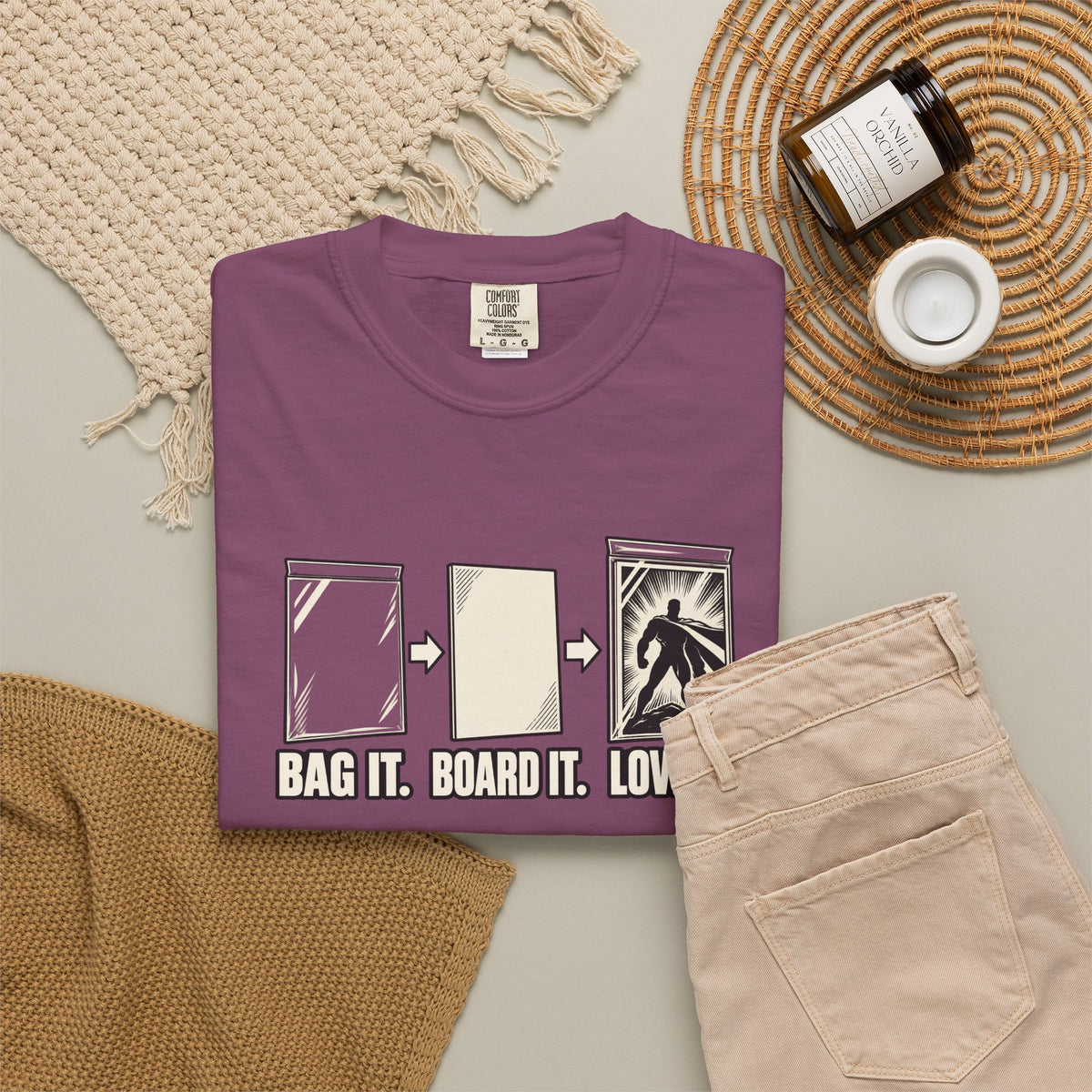 Bag It. Board It. Love It. T-Shirt – Comic Book Collector Graphic Tee