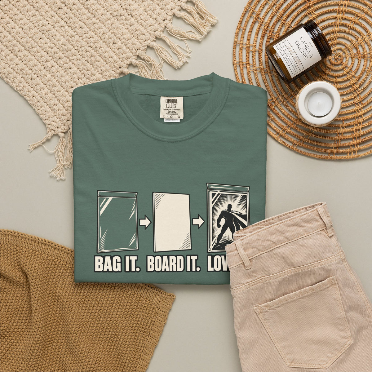 Bag It. Board It. Love It. T-Shirt – Comic Book Collector Graphic Tee
