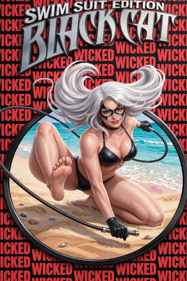 Black Cat | Swimsuit Edition Spider-Man #300 Homage | Wicked Comic Books Exclusive