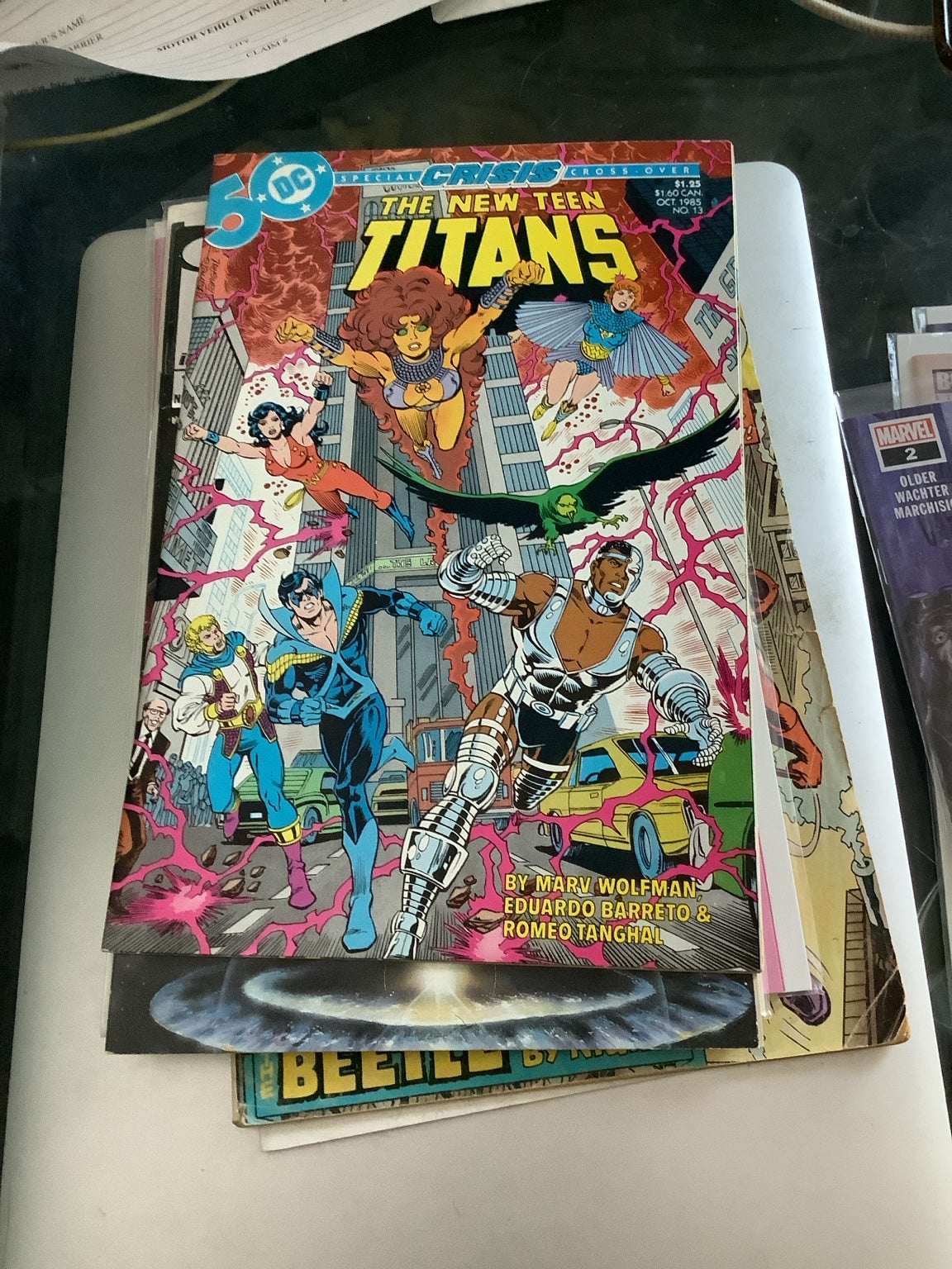 The New Teen Titans #13 1985 Crisis crossover photographed copy