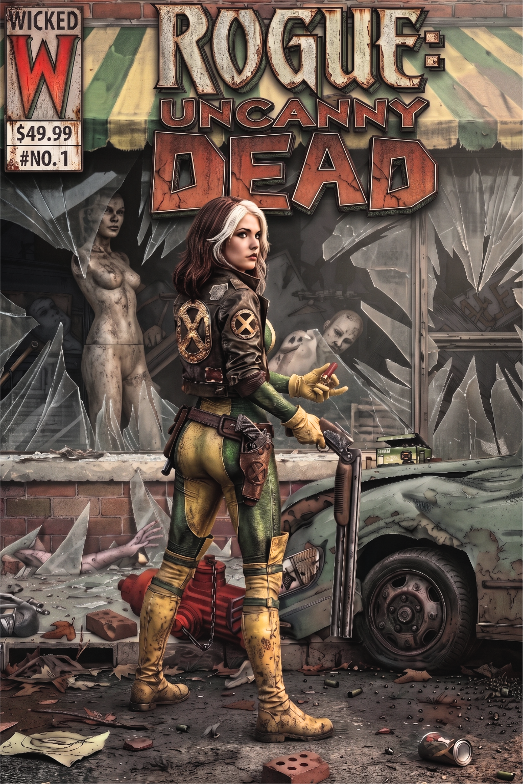 Rogue Uncanny Dead TWD #1 Homage front cover