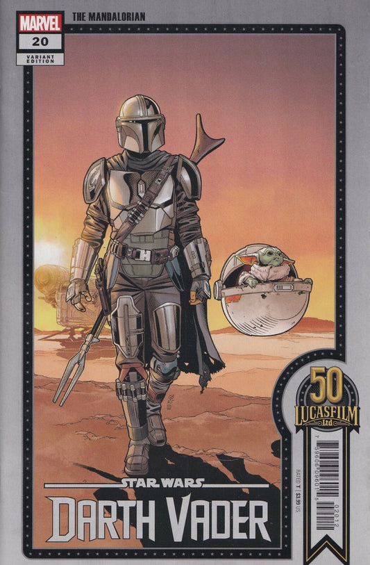 STAR WARS DARTH VADER #20, THE MANDOLORIAN 50TH ANNY LUCASFILM LTD. ED.