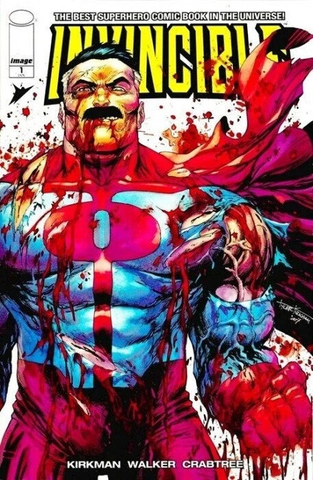 Invincible #1 Whatnot Exclusive Tyler Kirkham Omni-Man Battle Damage Variant NM comic book cover