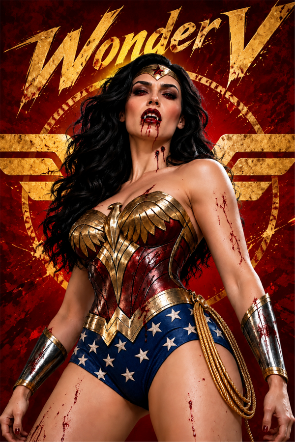 Wonder V #1 Trade Dress Cover — vampire warrior with gold Wonder V lettering